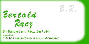 bertold racz business card